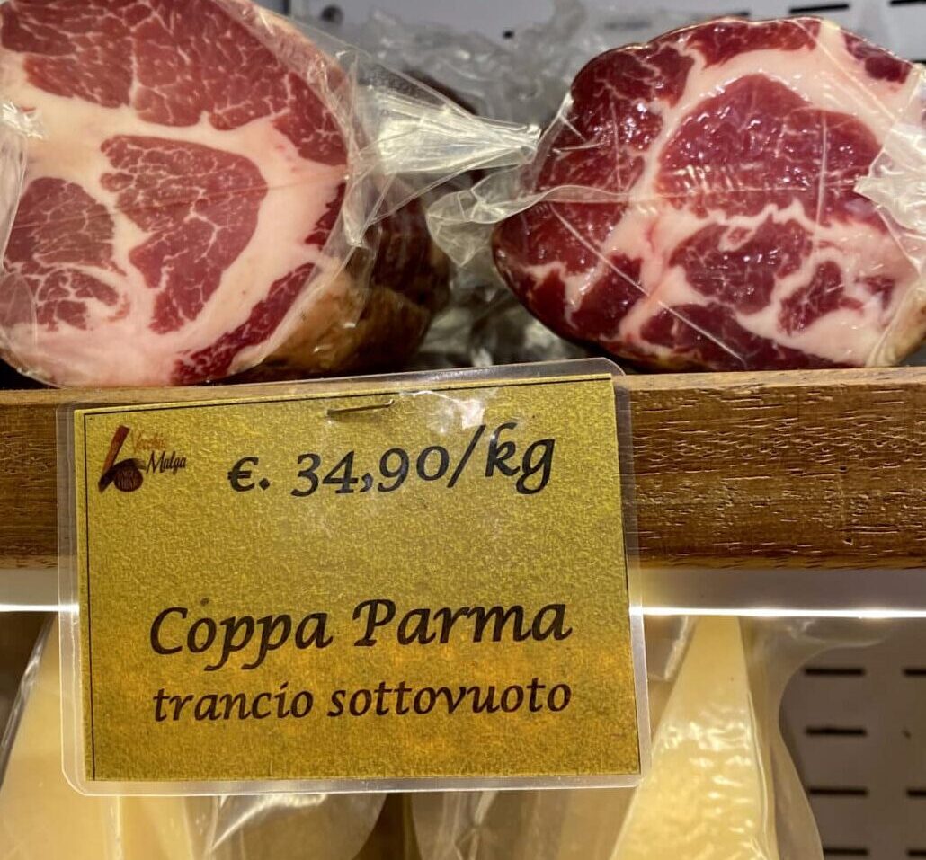 Parma ham in Parma, Italy