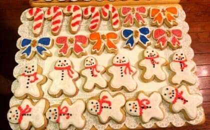 Tray of decorated cookies