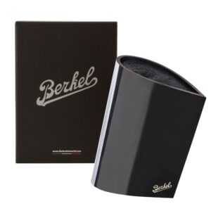 Berkel logo on a black knife block bag.