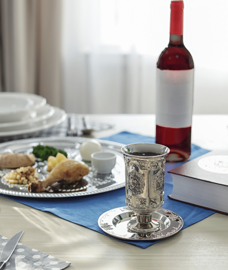 seder table with cup for Elijah