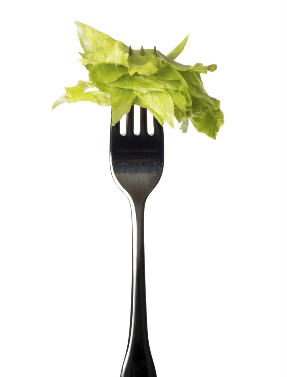 lettuce on a fork