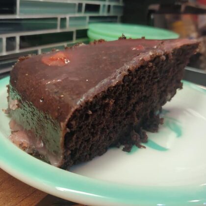 GLuten-free chocolate cake slice