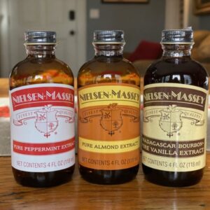 Nielsen Massey holiday flavor extracts: Peppermint, Almond, and Madagascar Bourbon Vanilla