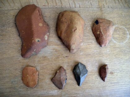 array of stone tools