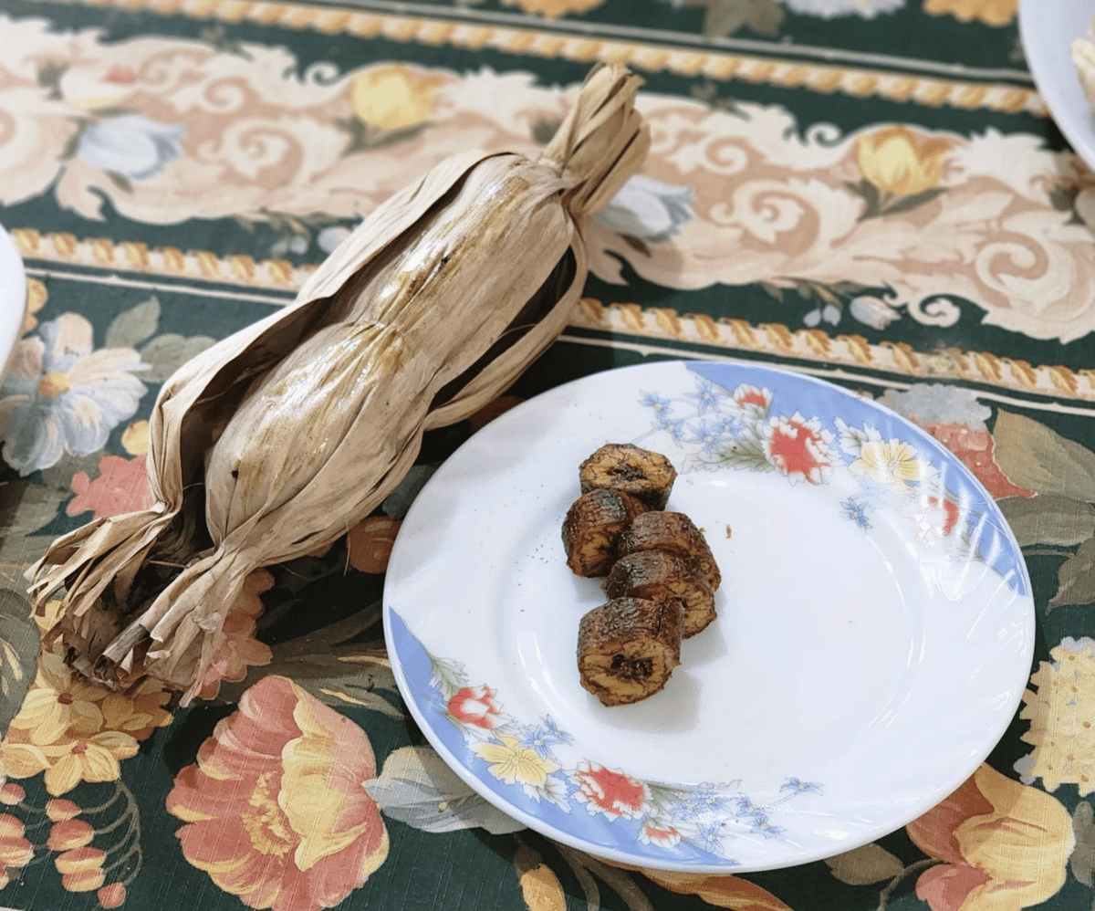 Preserved banan on a plate